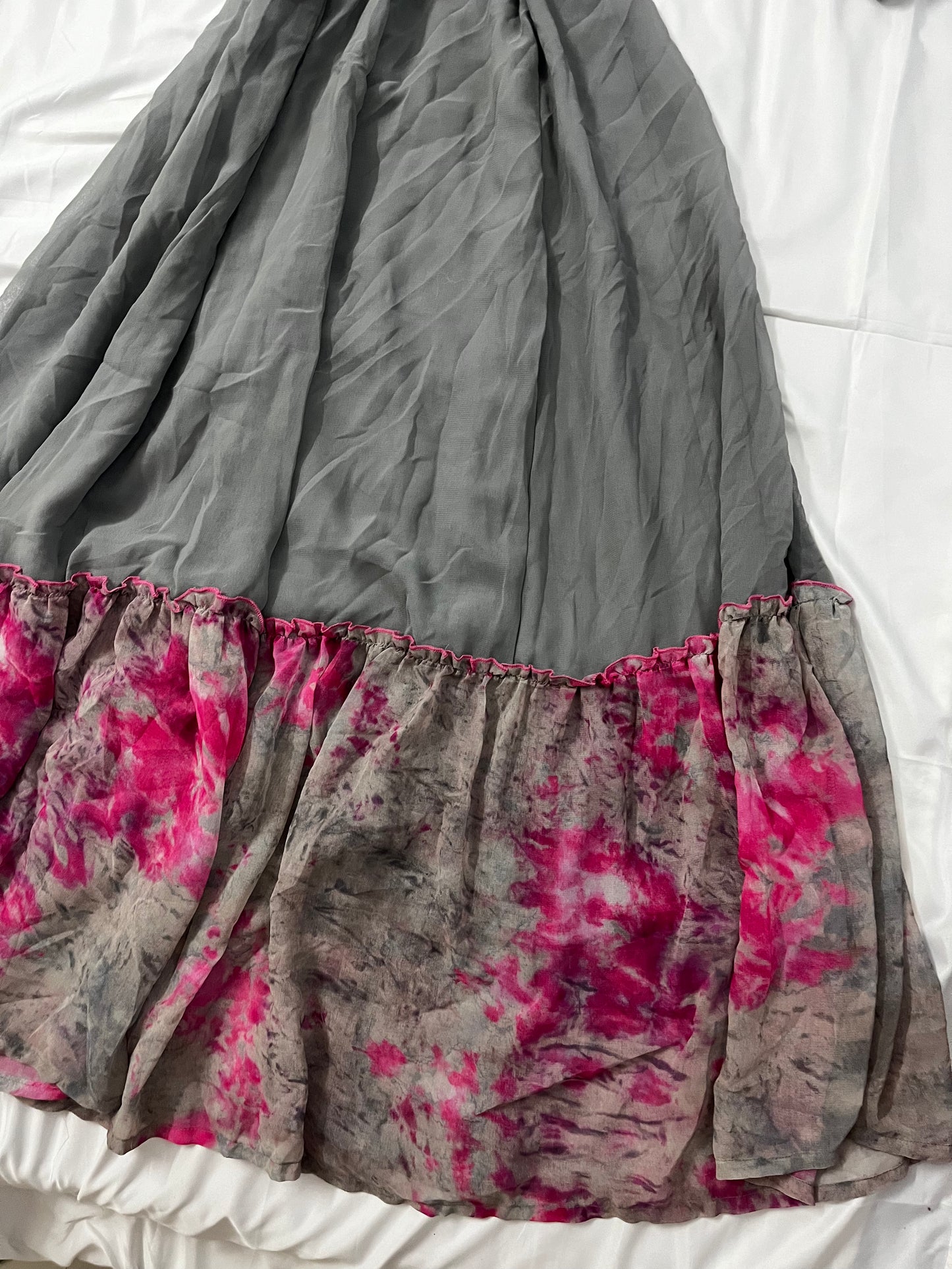 Grey and pink Anarkali ethnic suit | Size: XL