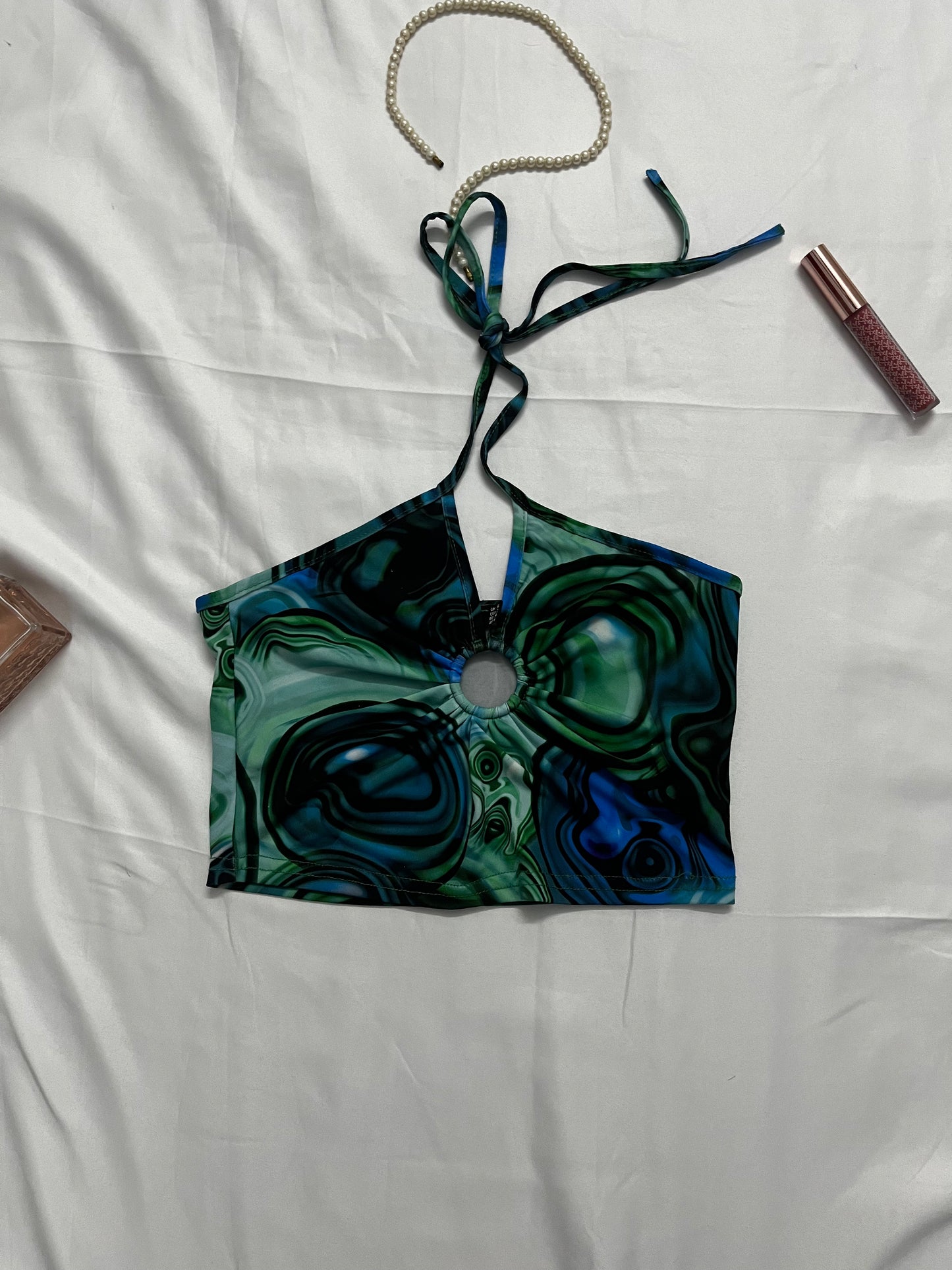 PLT galaxy cut out halter top | Size: XS