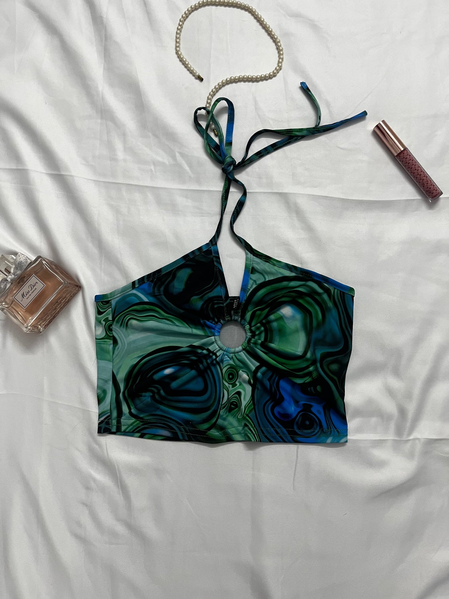 PLT galaxy cut out halter top | Size: XS