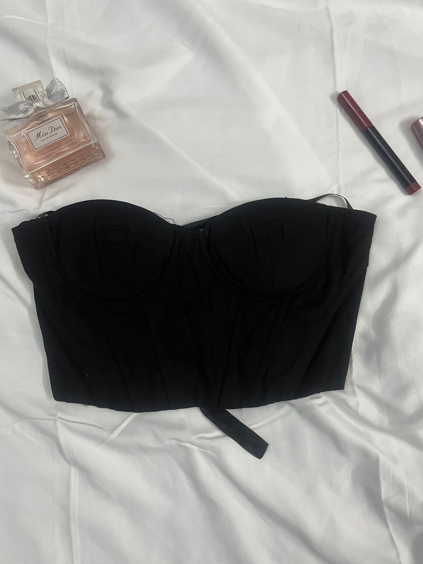 Crop black corset top | Size: XS