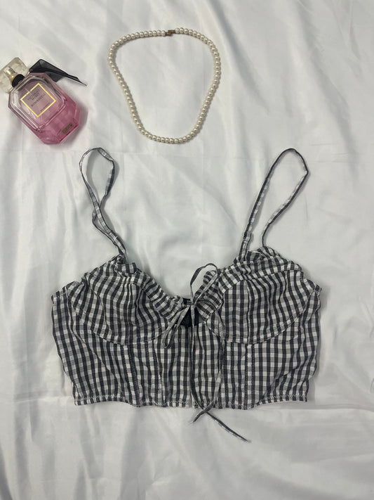 Gingham corset crop top | Size: XS