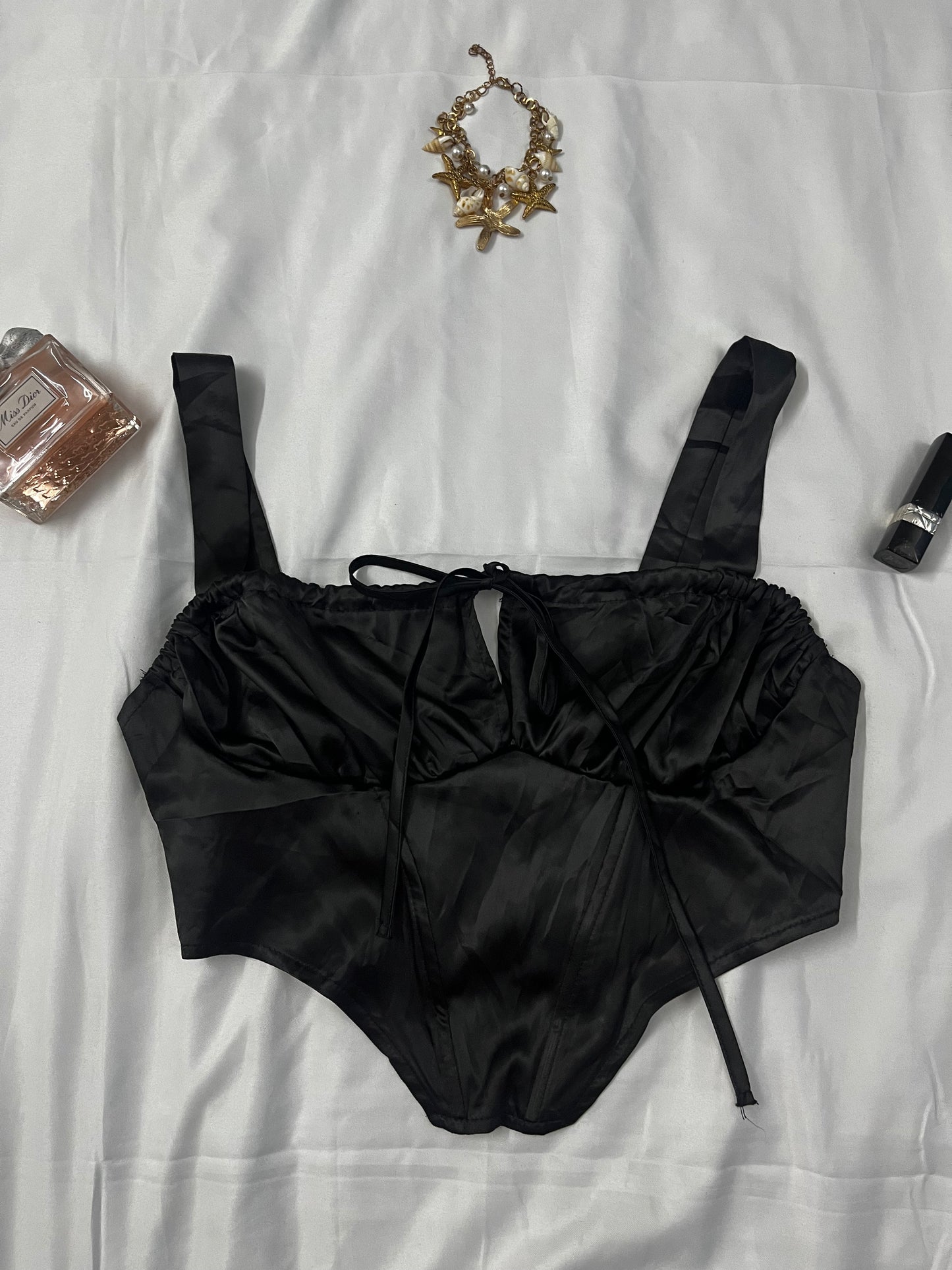 Satin lover girl crop top | Size: XS