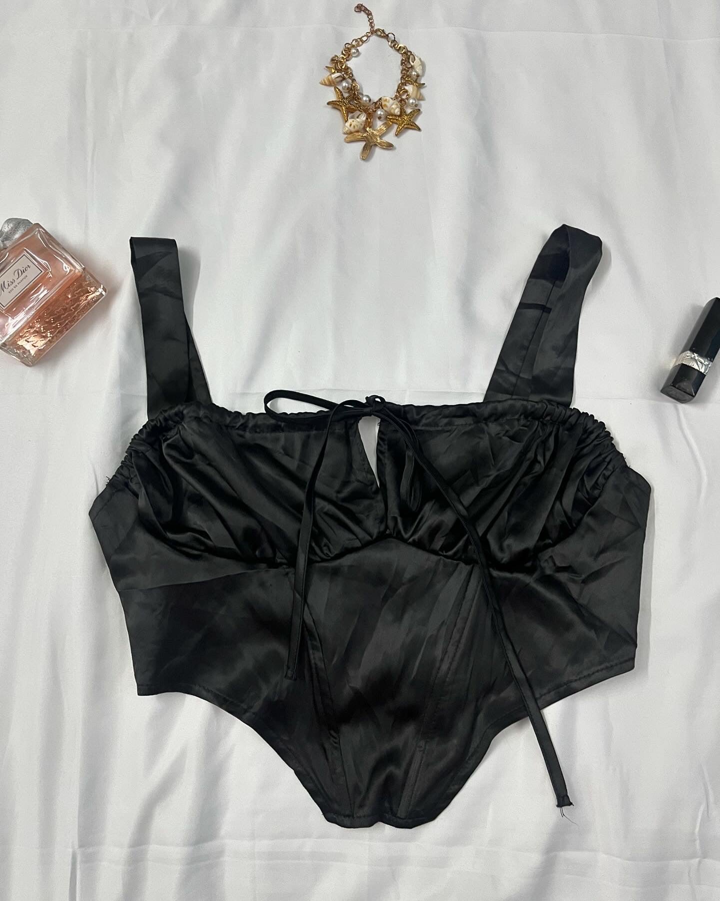 Satin lover girl crop top | Size: XS