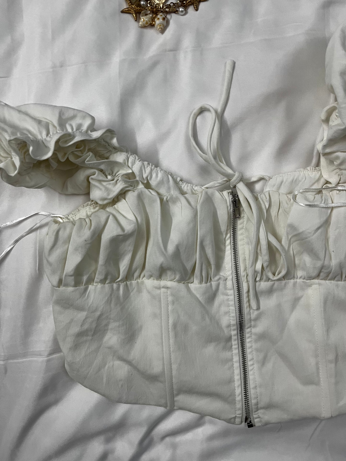 Bridgerton white corset top | Size Large