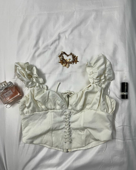 Bridgerton white corset top | Size Large