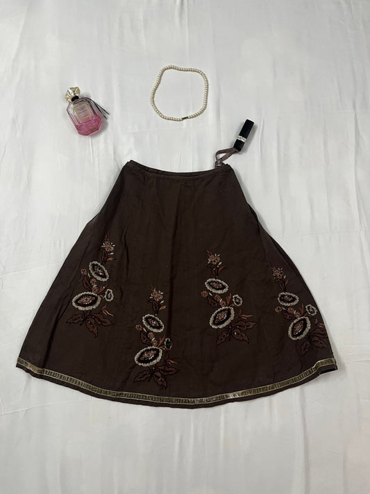Indie printed y2k skirt XS