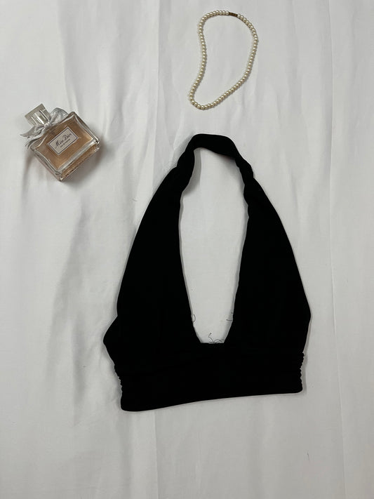 Black halter neck top | XS