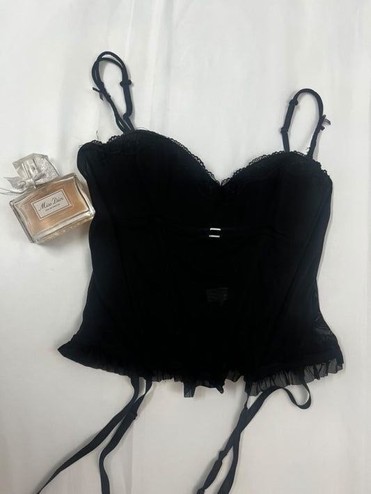Black padded mesh corset