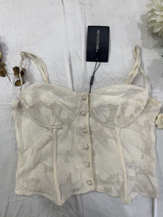 PLT sheer off-white corset | Size: XL