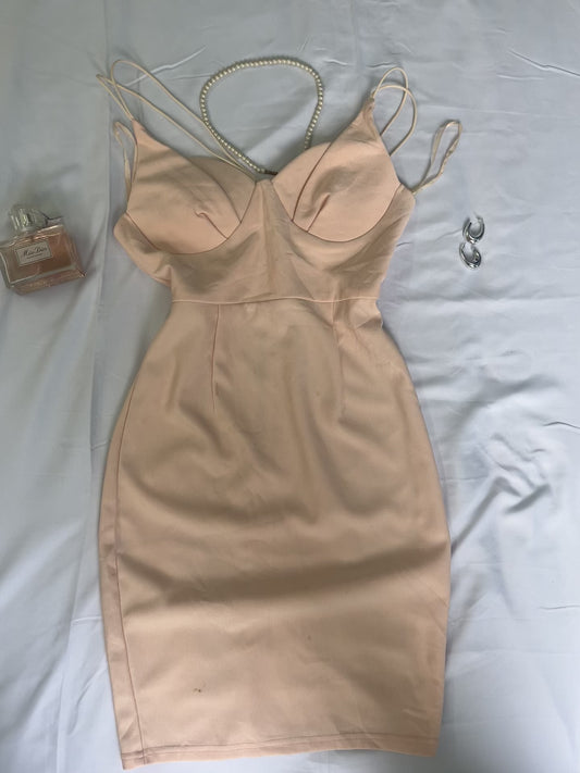 Peach Bodycon mini dress | Size Small